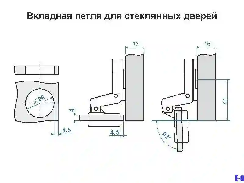 Для стекла петли Блюм